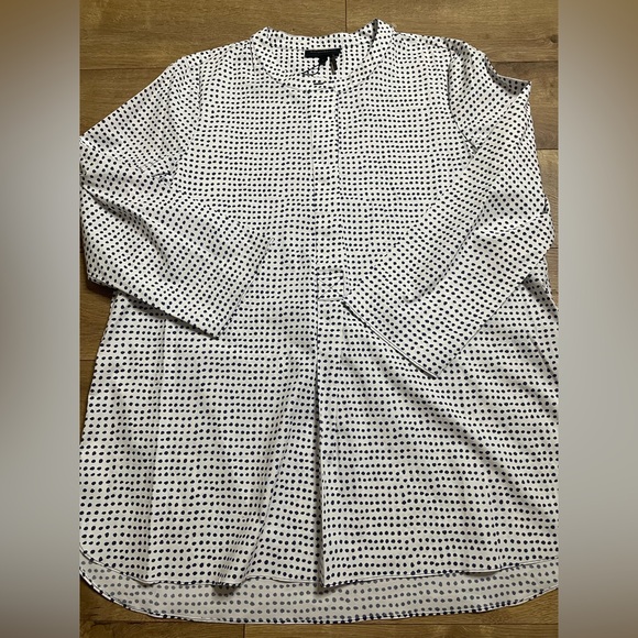 Donna Karan Black and White Patterned Button Down Shirt NEW size XL - Picture 4 of 10